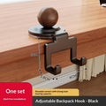 Multifunctional Headphone Holder & Bag Hanger Stand | Metal Headphone Stand & Hanger Qme Black