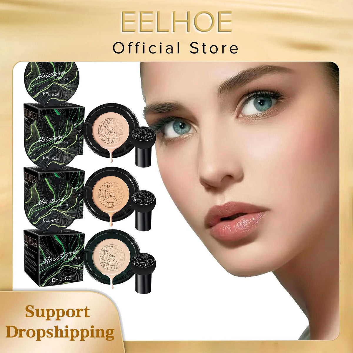 EELHOE Mushroom Head Air Cushion BB Cream – Brightening Foundation Air Cushion Foundation Qst