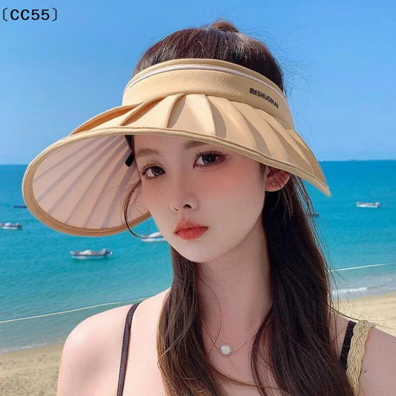 Women's UPF 50+ Large Brim Foldable Open Top Sun Hat Sun Hat Qst