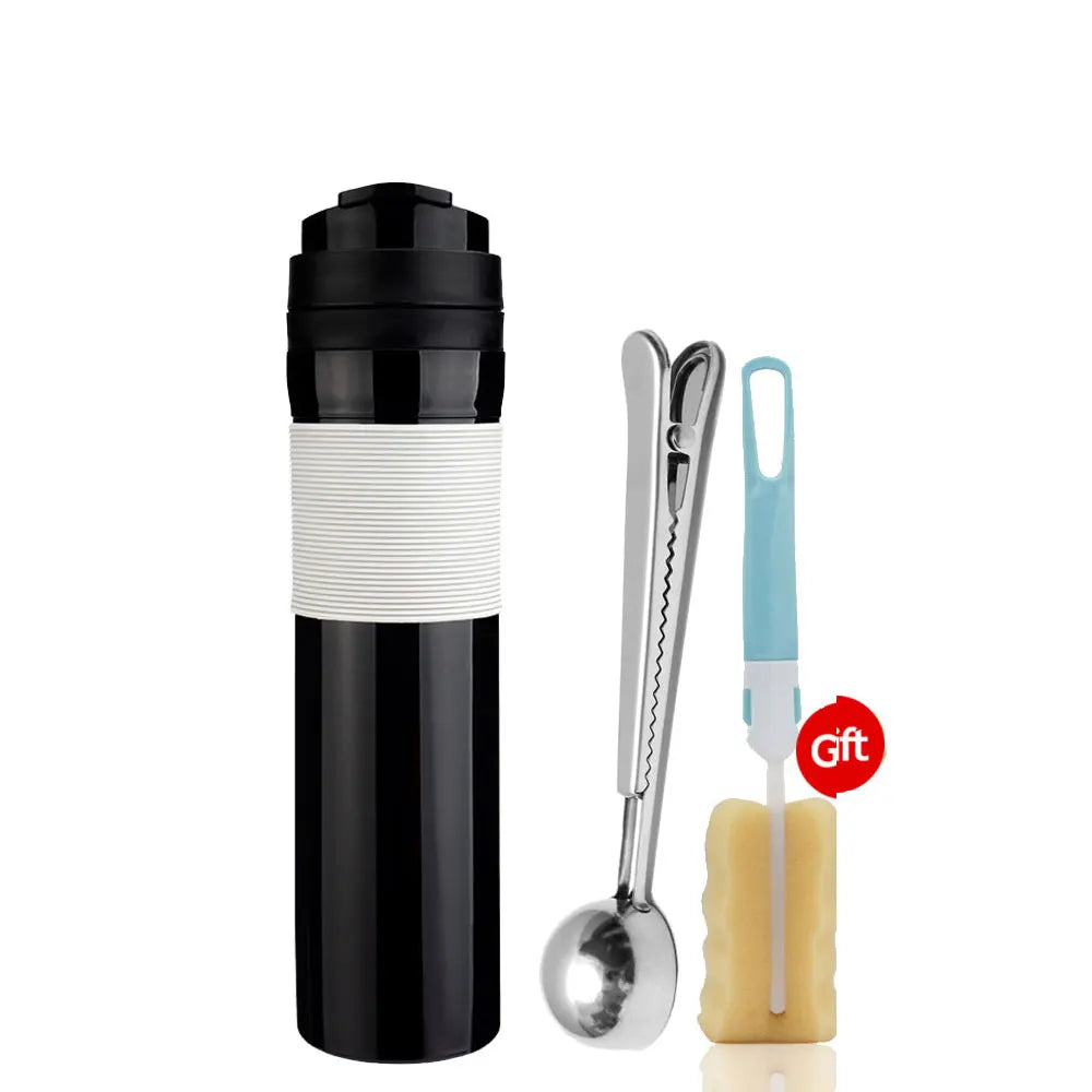 RECAFIMIL 12oz Portable French Press Travel Mug – Camping French Press Travel Mug Qst plastic-bl