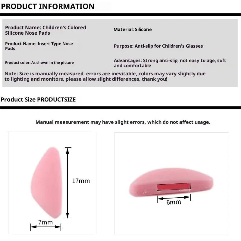 Silicone Glasses Nose Pads – Soft Non-Slip Air Cushion 1 Pair Eyewear Accessories Qst