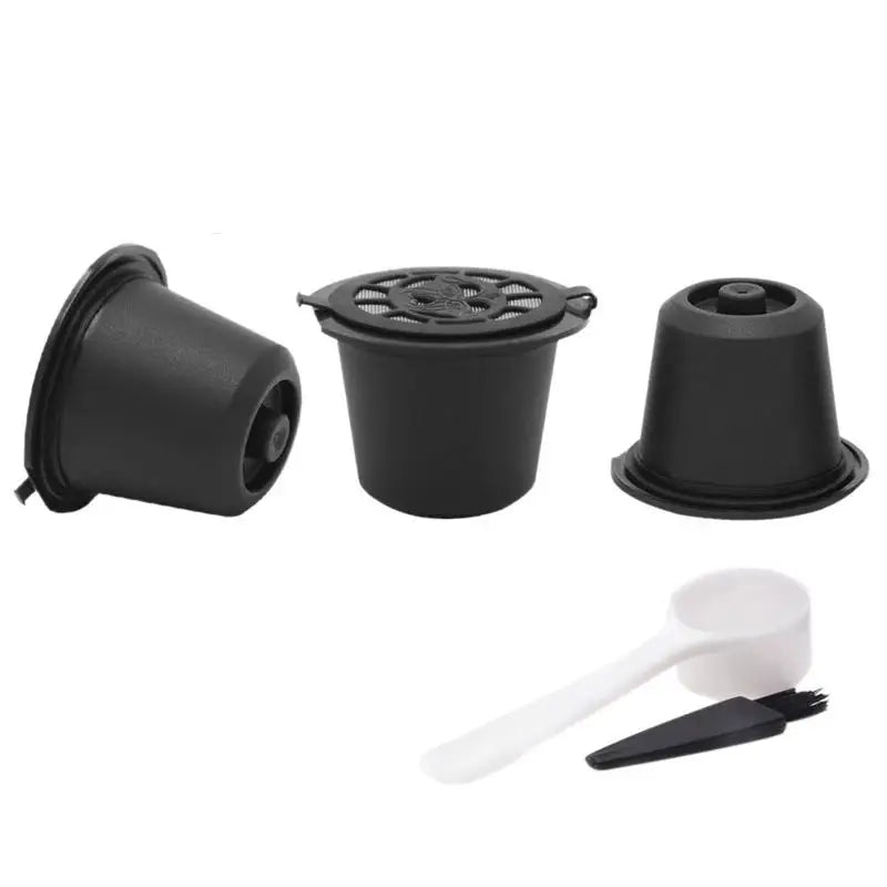 Refillable Reusable Nespresso Capsules with Spoon & Brush Reusable Coffee Pods Qst 3pcs-bl