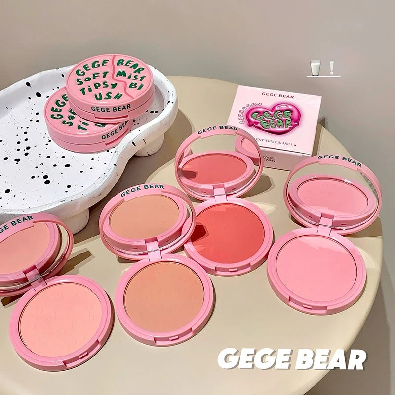 Gege Bear Vitality Blush | Natural Matte Low Saturation Rouge Face Blush Qme