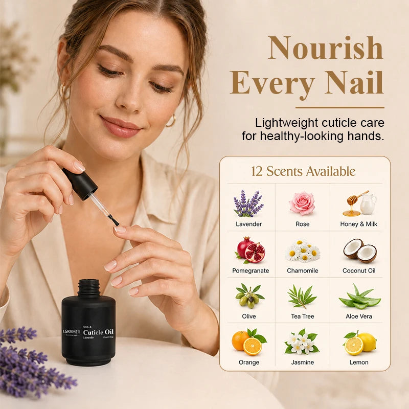 LGRAMER 15ml Cuticle Oil Nail Treatment – 12 Scents Cuticle Oil Treatment Qst