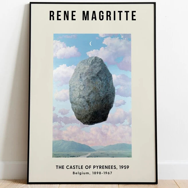 Magritte Surrealism Canvas Wall Art – Modern Nordic Poster Print