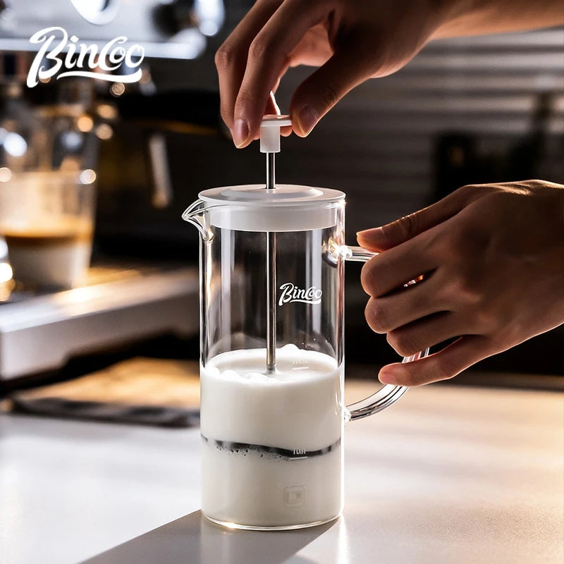 Bincoo French Press 550ml – Glass Cold Brew & Frother Set French Press Set Qst