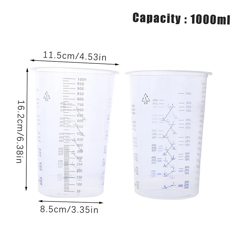 Calibrated Paint Mixing Cups | Plastic Pots for Accurate Mixing Paint Mixing Cups Qme one size