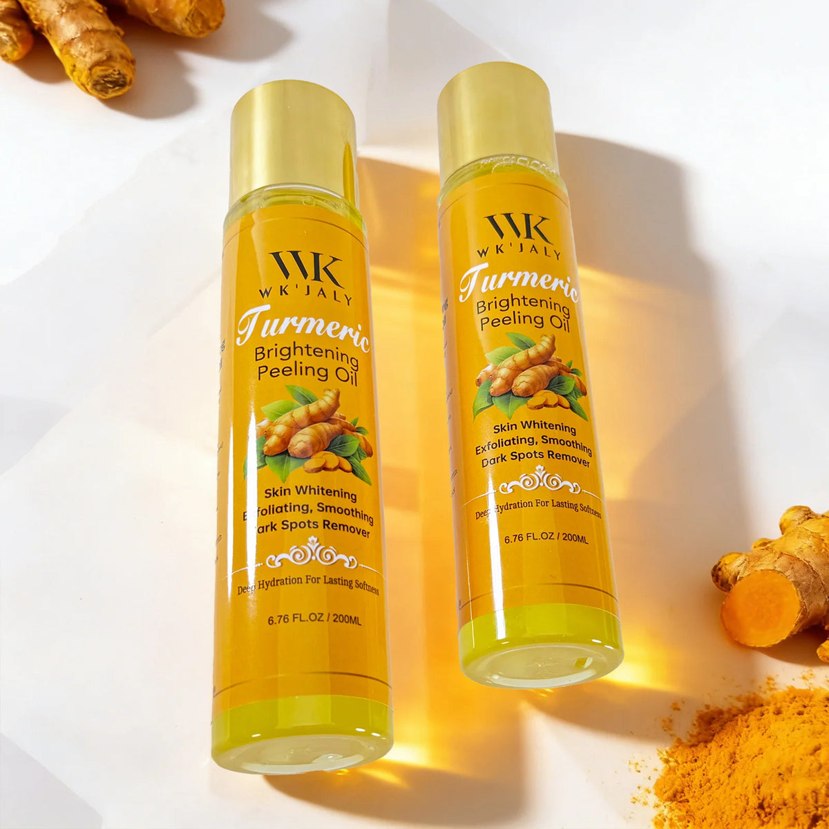 WK'JALY Turmeric Brightening Peeling Oil – 200ml All Skin Exfoliating Peeling Oil Qst