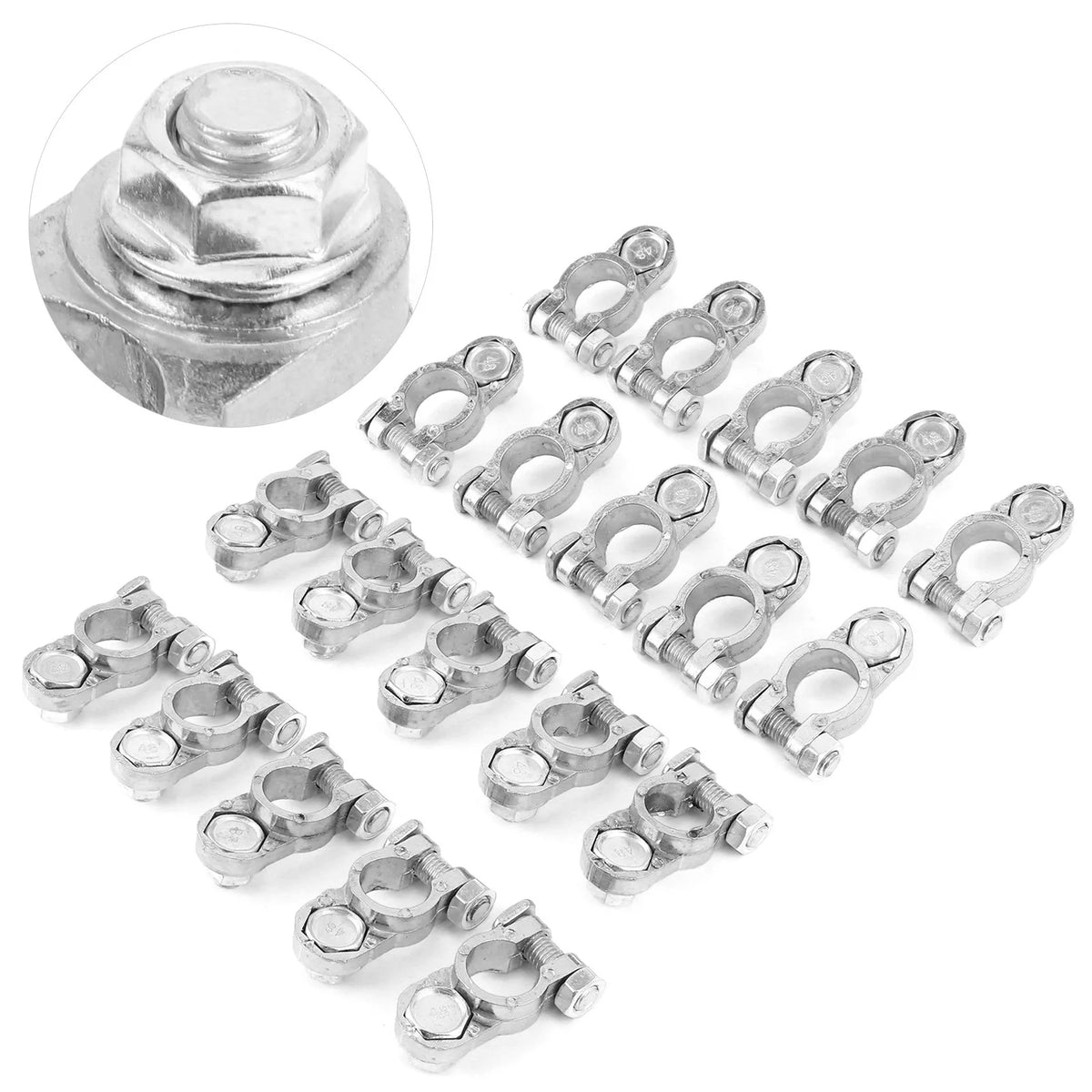 12V Aluminium Battery Terminal Connector Clamp Set – 20 Pack Battery Terminal Clamp Qme