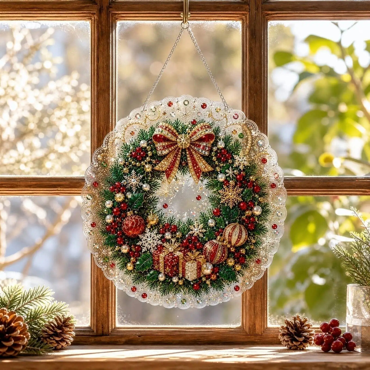 Christmas Pearl & Diamond DIY Hanging Decoration Kit | Acrylic DIY Craft Kit Qme