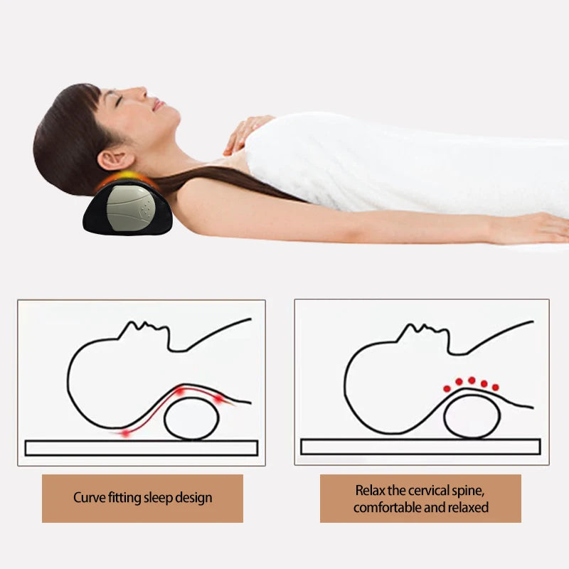 Jade & Tourmaline Hot Stone Neck Massage Pillow | 30–70°C Heat Neck Massage Pillow Qst