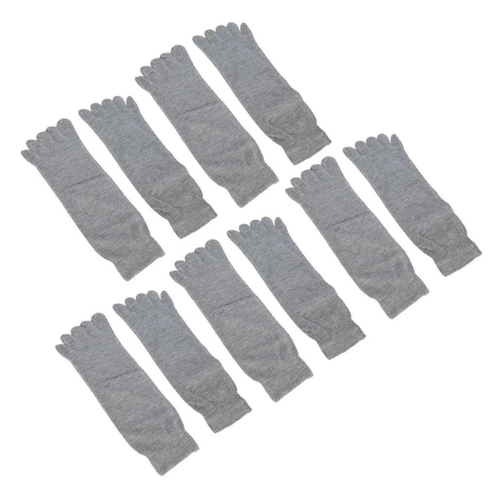 5-Pack Breathable Five-Toe Socks for Running & Yoga Five Toe Socks Qme Light Grey