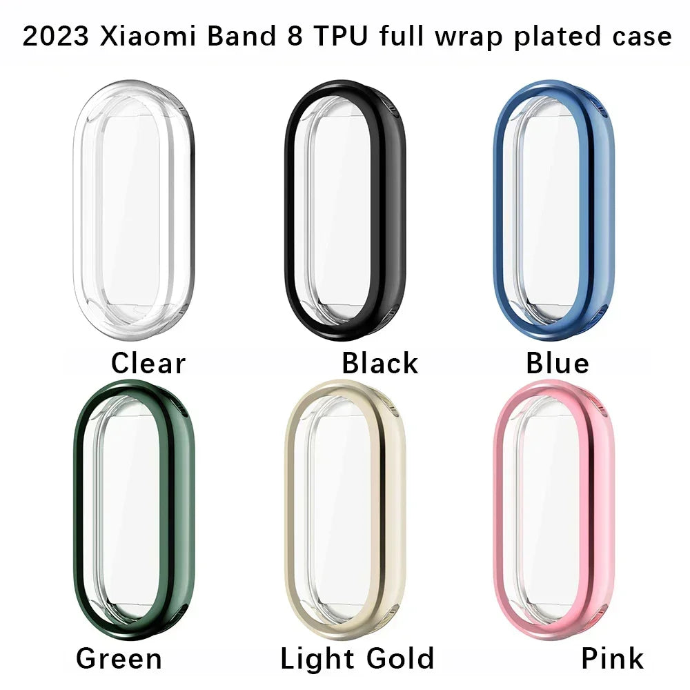 Xiaomi Mi Band 8 Soft TPU Case & Screen Protector | 6 Colors Smartwatch Case Cover Qme