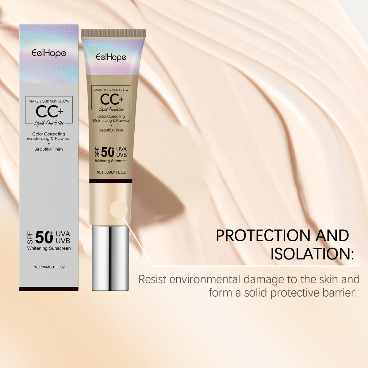 Eelhope CC Cream SPF 50 – Brightening, Lightweight & Smoothing CC Cream Qst