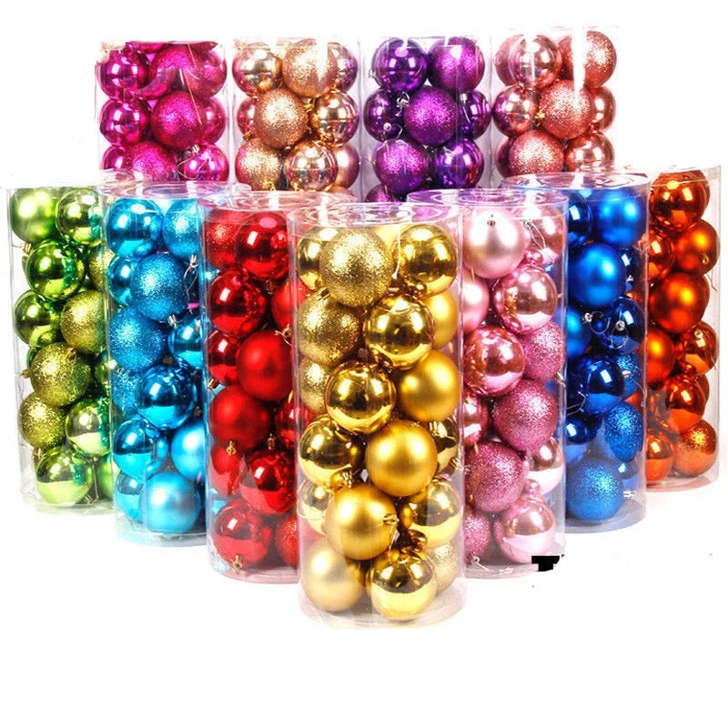 Christmas Ball Ornaments – Hanging Xmas Tree Decorations 3cm Christmas Tree Ornaments Qme