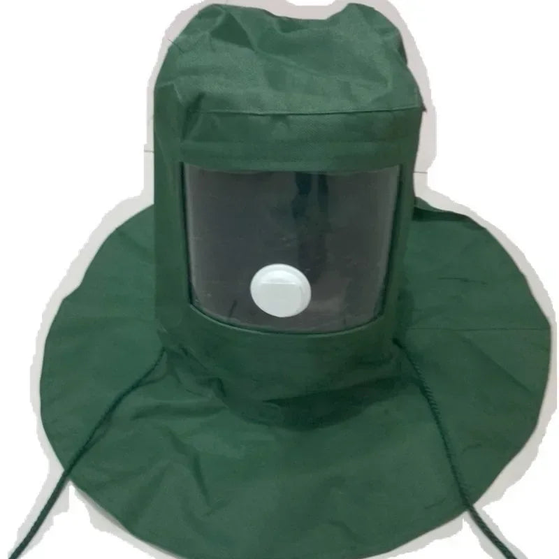 Canvas Sandblasting Hood – Industrial Wind & Blast Protection Sandblasting Hood Qme green