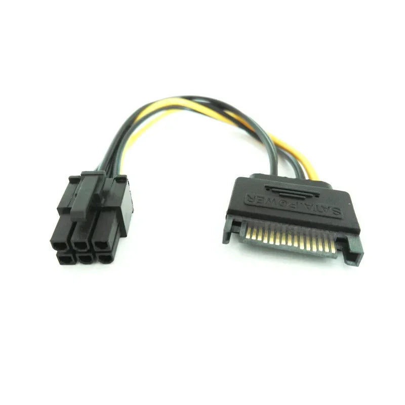 SATA to 6-Pin PCIe Power Adapter Cable 18AWG | GPU Riser PCIe Power Adapter Cable Qme