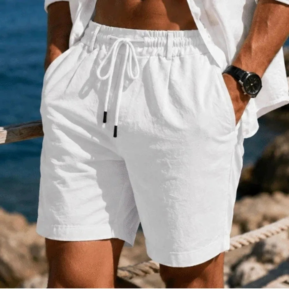 Men's Elastic Waist Drawstring Shorts – Lightweight Loose Fit Men's Casual Shorts Qme