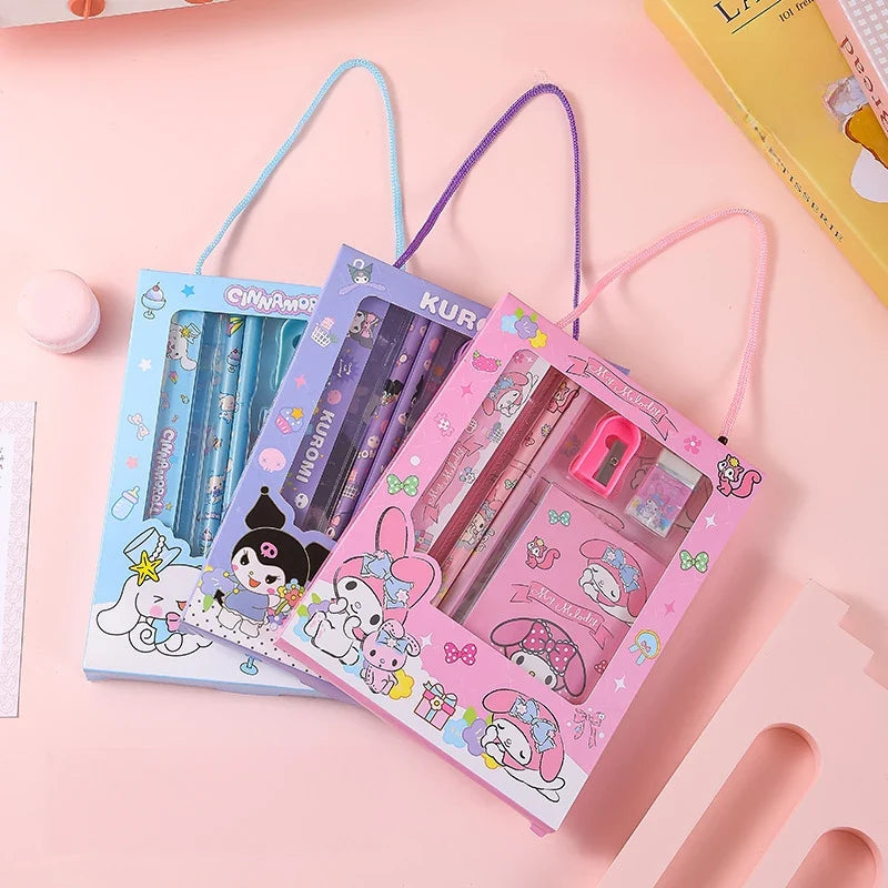 Hello Kitty Kuromi Stationery Gift Box Set – Ruler, Pencil & Eraser Stationery Gift Set Qme