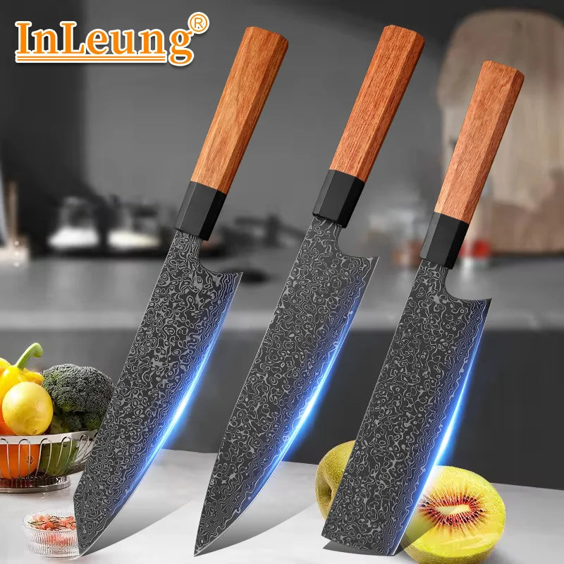 InLeung Damascus Steel Chef Knife – VG10 Hand Forged 8" Damascus Chef Knife Qst