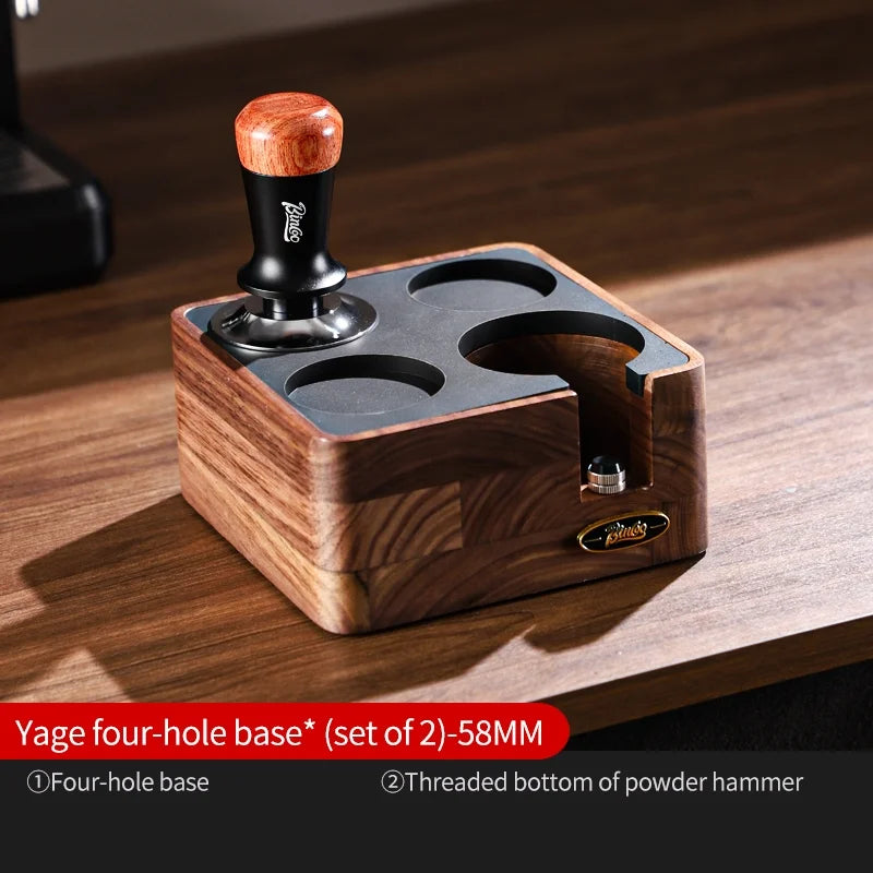 BINCOO 51/58mm Portafilter Storage Base Tamper & Distributor Set Espresso Barista Tool Set Qst 2 Pcs-Hammer-58MM-A2