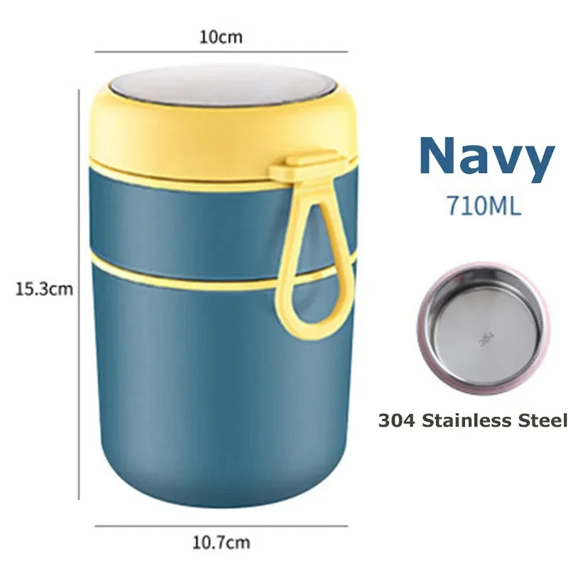 MiLESEEY 710ml Stainless Steel Insulated Food Jar & Lunch Box Insulated Food Jar Qst