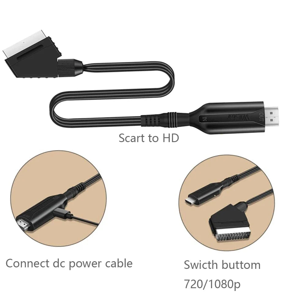 SCART to HDMI Converter | Professional Video & Audio Adapter SCART HDMI Adapter Qme