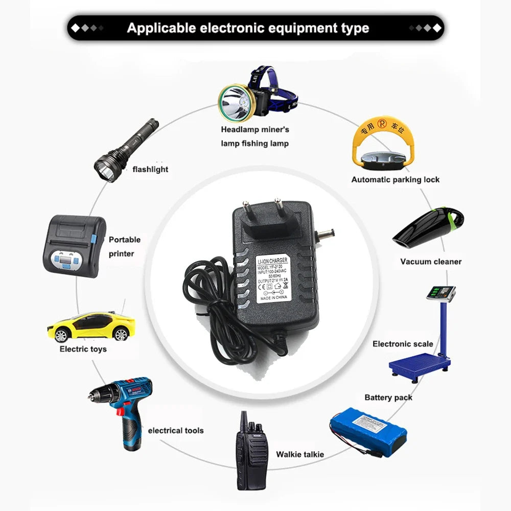Multi-Voltage 2000mA DC Power Adapter Li-Ion Battery Charger Battery Charger Adapter Qme