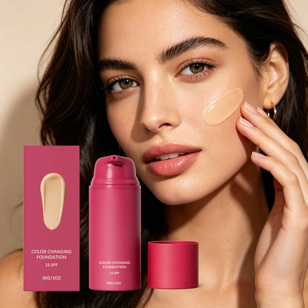 30g Color-Changing Foundation – Moisturizing Glowing Finish Face Foundation Qst