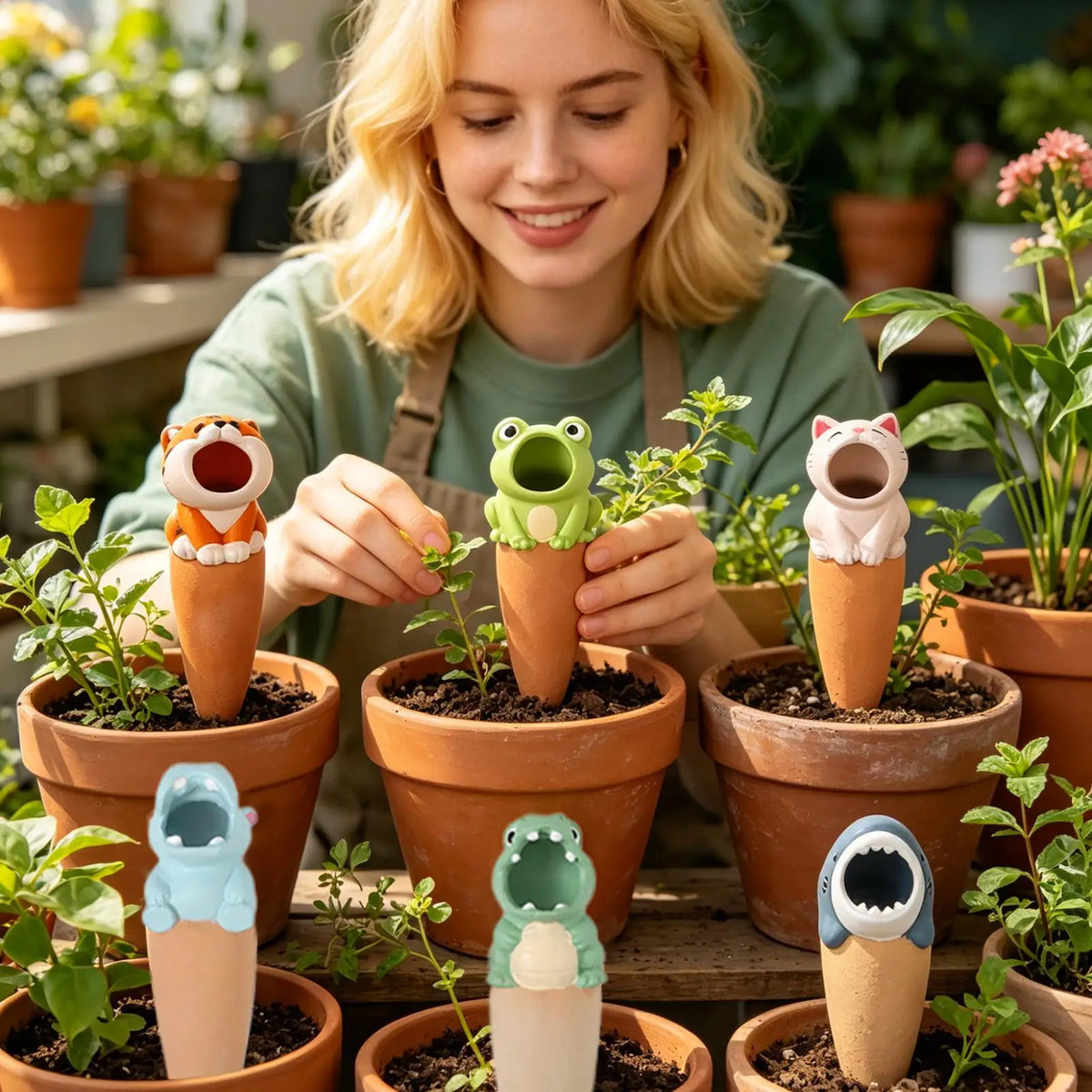 6-Pack Terracotta Self-Watering Plant Globes | Auto Slow Release Self-Watering Globes Qme