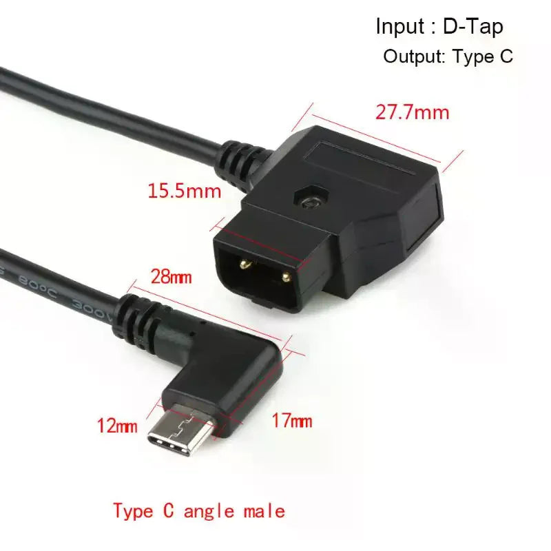 D-Tap to USB-C Power Cable for LED Panels & Battery Supply Power Charging Cable Qme