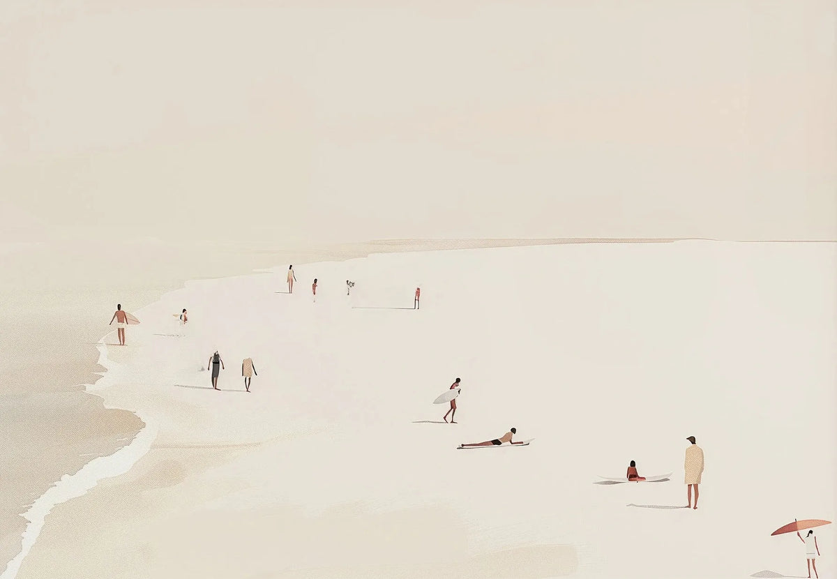 Retro Minimalist Beach Canvas Wall Art – Surf & Swim Poster Canvas Wall Art Qst 9 40x60cm Unframed