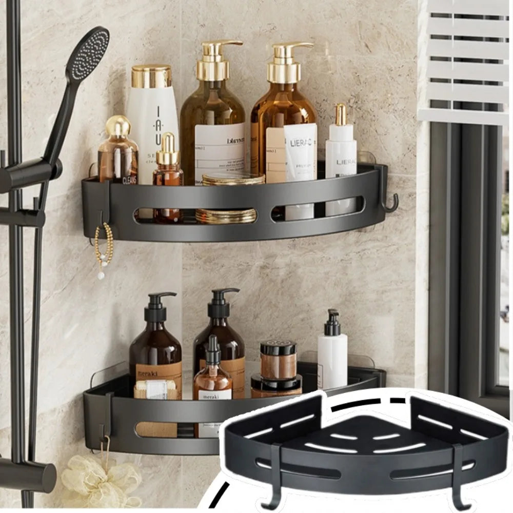 Triangle Corner Shower Shelf – No-Drill Wall Mounted Caddy Corner Shower Shelf Qme