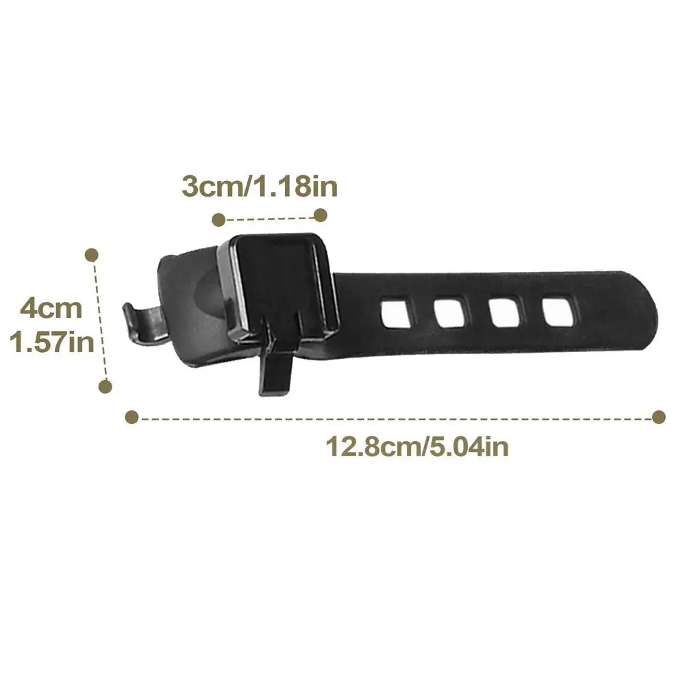 Bicycle Tail Light Silicone Mount Strap & Clip Fixing Band Bike Light Mount Qme Black