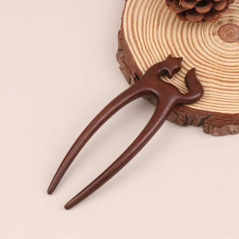 Wooden U-Shape Hair Stick Fork – Chinese Style Hairpin Hair Fork Hairpin Qst 07