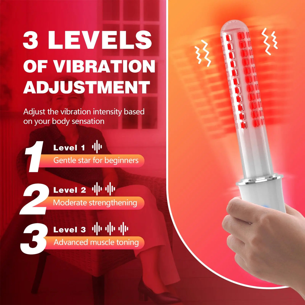 Women's Intimate Wellness Wand – 136 LED Red & Blue Light Intimate Wellness Device Qst
