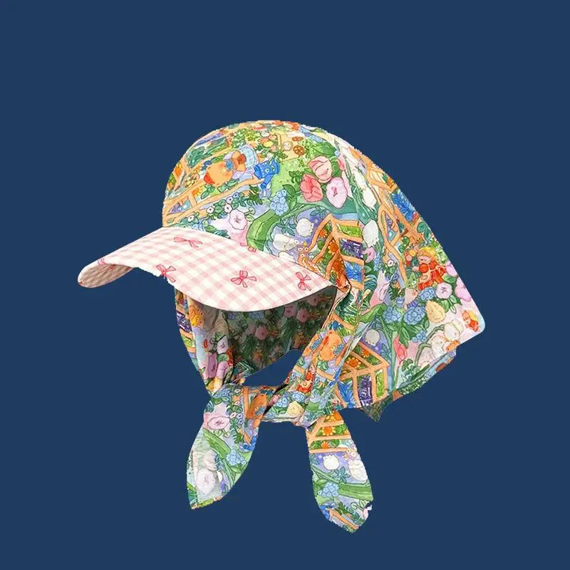 Women's Plaid Triangular Headscarf Cap – Sun Visor Hat Sun Visor Cap Qst A16