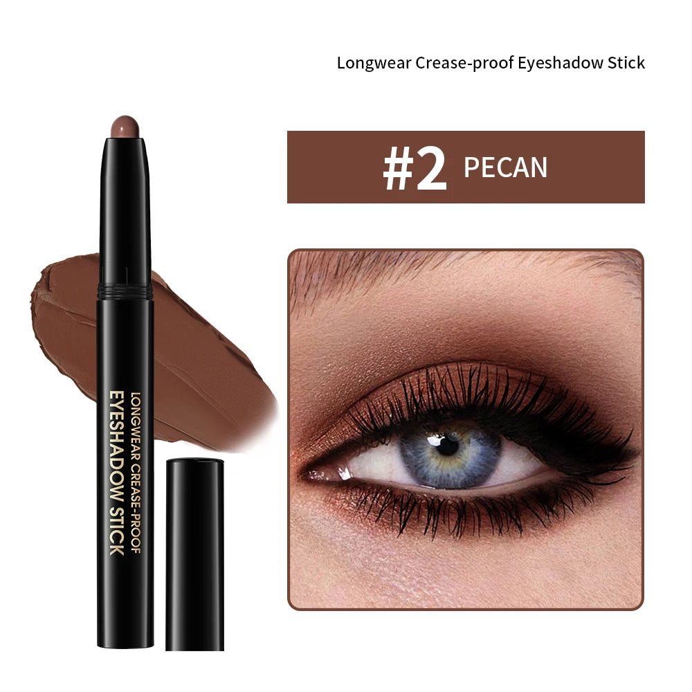 10-Color Longwear Eyeshadow Pencil – Shimmer, Matte & Glitter Eyeshadow Pencil Qst matte 02