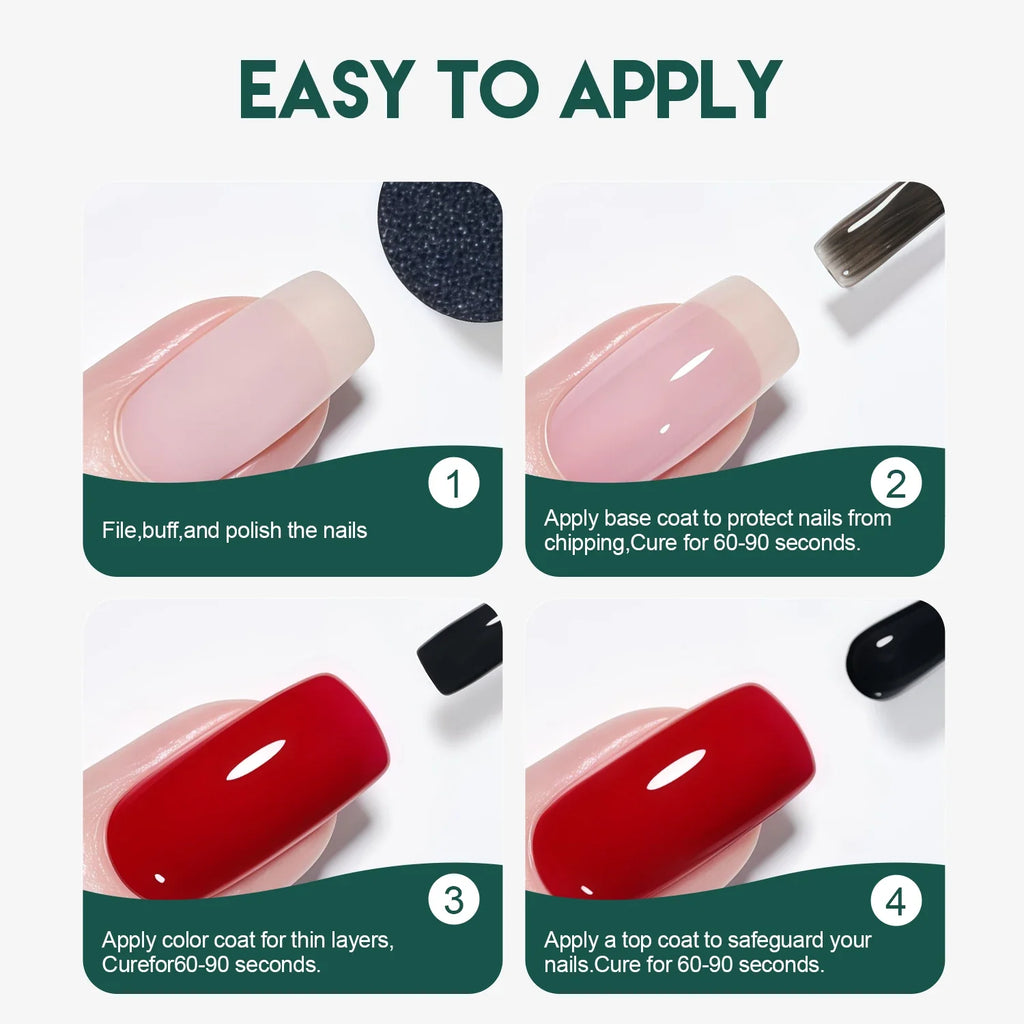 Nailpop Base Coat Gel UV LED Soak-Off | 15ml | 5 Colors Gel Base Coat Qme