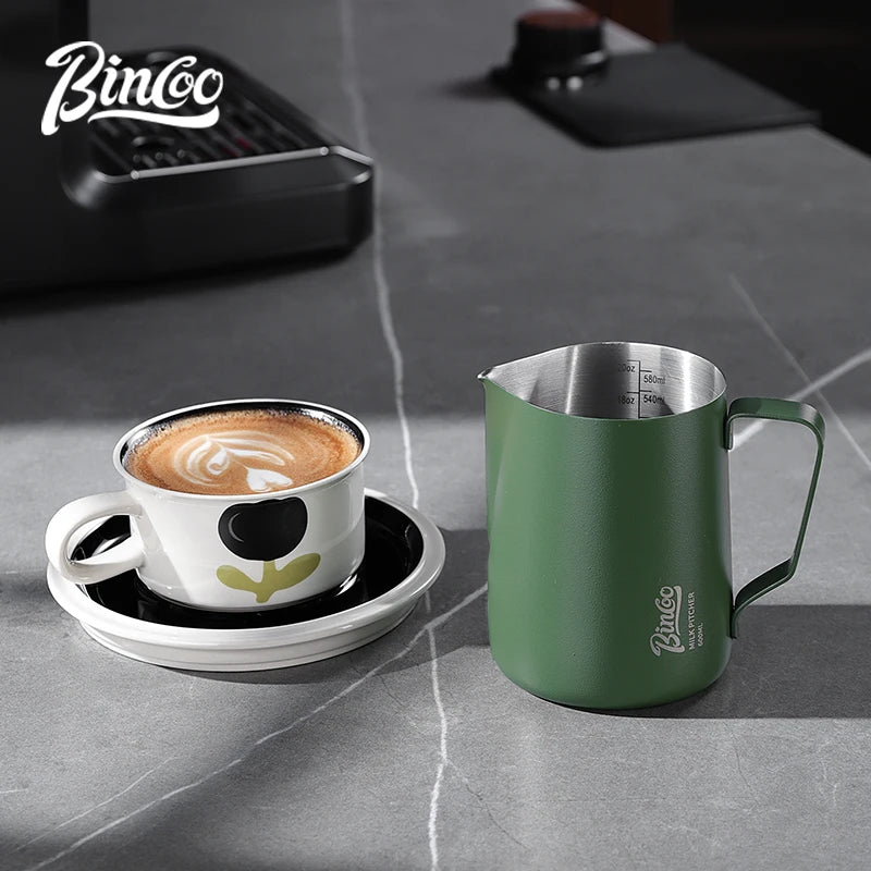 Bincoo Turbo Milk Frothing Pitcher 350ml/600ml – Barista Jug Milk Frothing Pitcher Qst