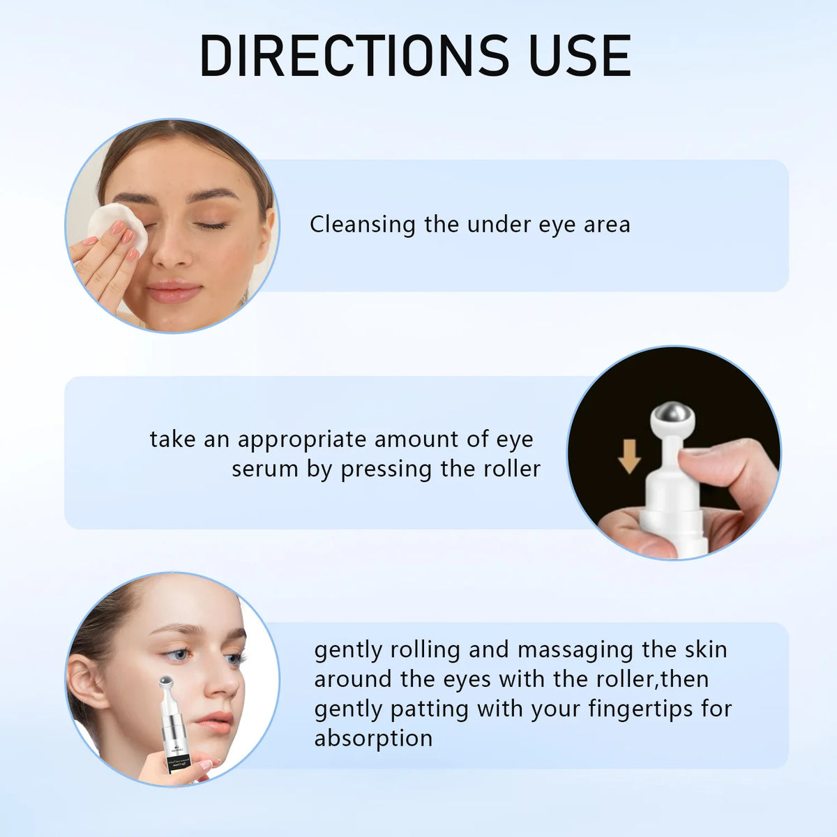 Snail Peptide Eye Cream with 360° Roller | Anti-Aging Brightening Eye Cream Qst