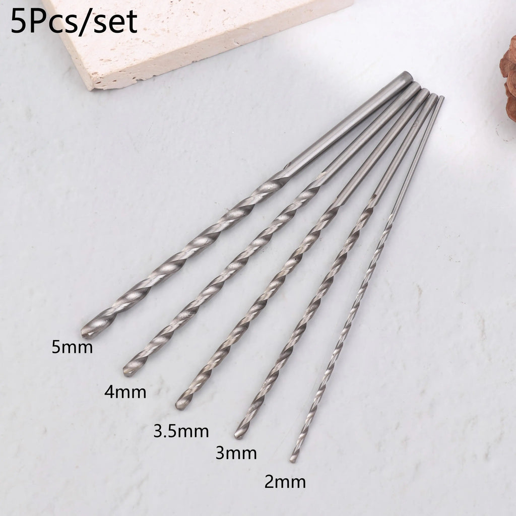5-Piece Twist Drill Bit Set – Wood, Metal & Plastic Drilling Twist Drill Bit Set Qme