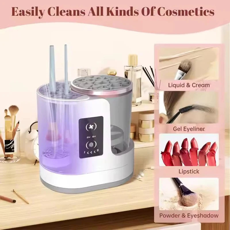 3-in-1 Electric Makeup Brush Cleaner, Dryer & Holder Makeup Brush Cleaner Qst