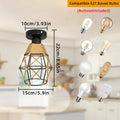E27 Iron Cage Ceiling Light – Vintage Indoor Fixture Ceiling Light Fixture Qme black