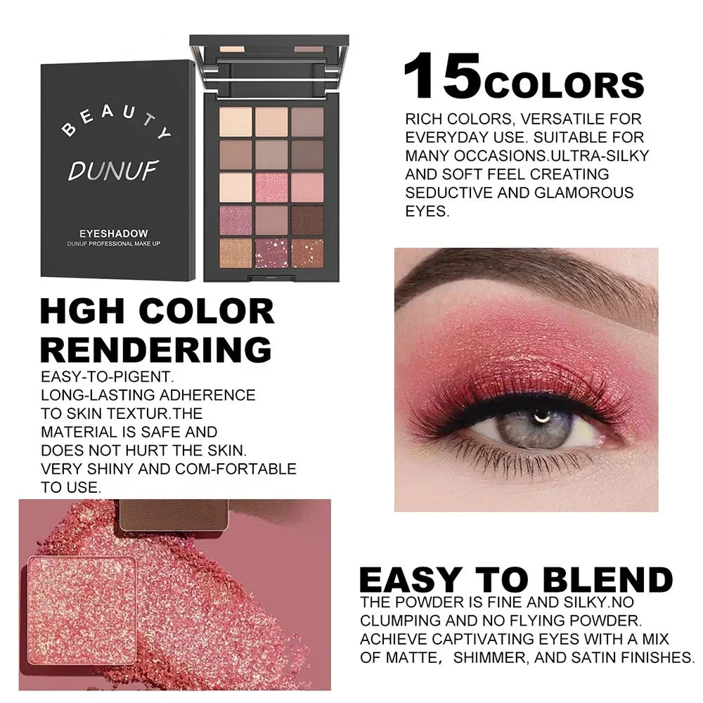 15-Grid Matte Pear Eyeshadow Palette – Highly Pigmented Eyeshadow Palette Qme