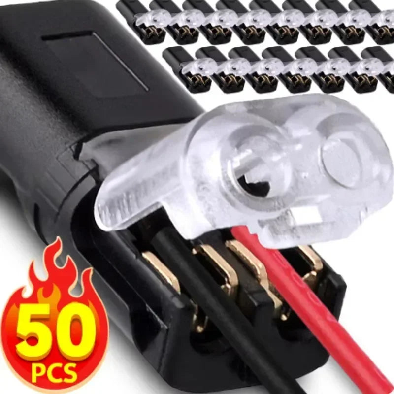 Waterproof 2-Pin Wire Connector | ABS Car Electrical Snap Waterproof Wire Connector Qme