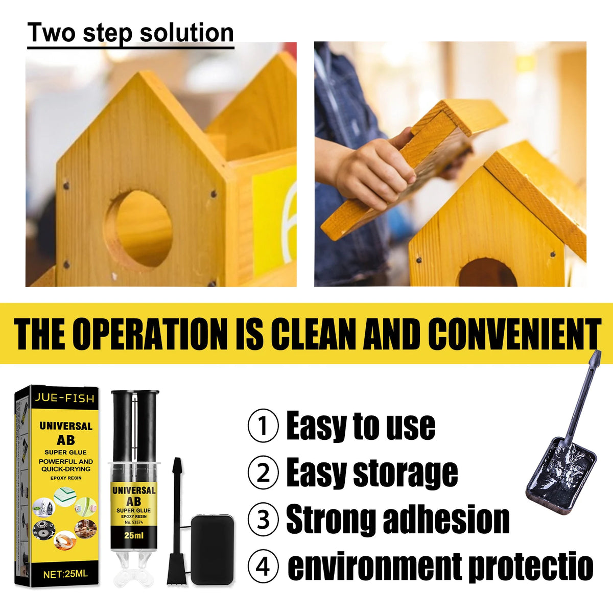 25ml AB Epoxy Resin Adhesive – Waterproof High-Temp Bond Glue Epoxy Adhesive Qst