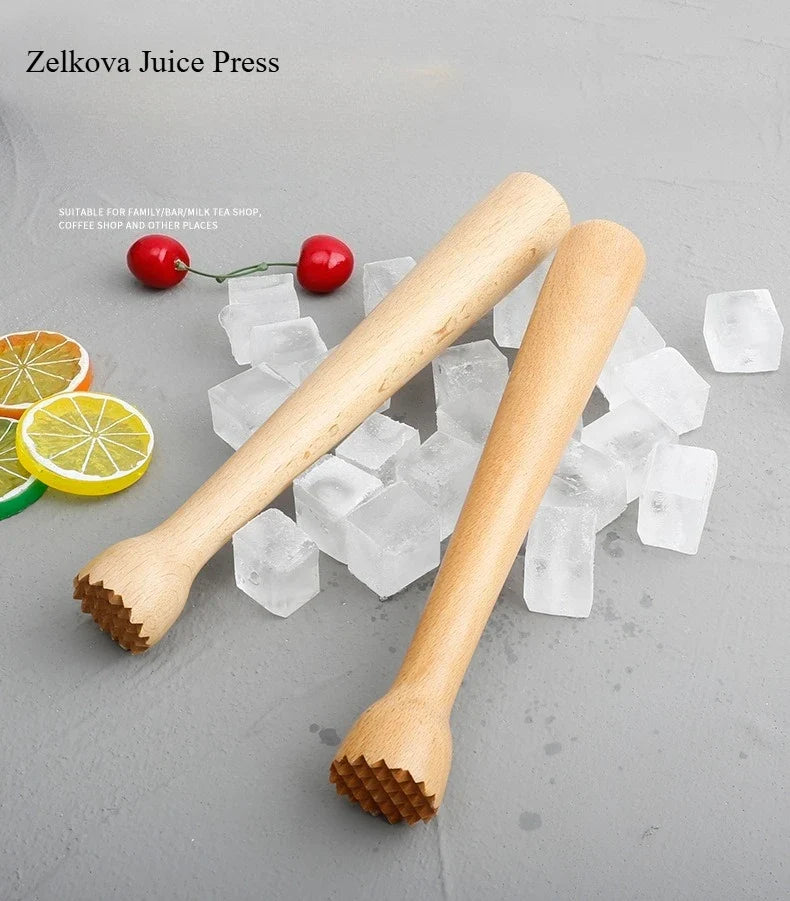 2-Pc Beechwood Muddler Set – Cocktails, Milk Tea & Ice Cocktail Muddler Set Qme