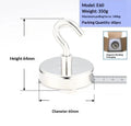 No-Drill Magnetic Hooks | N38 Electroplated Stainless Steel Magnetic Hooks Qme b