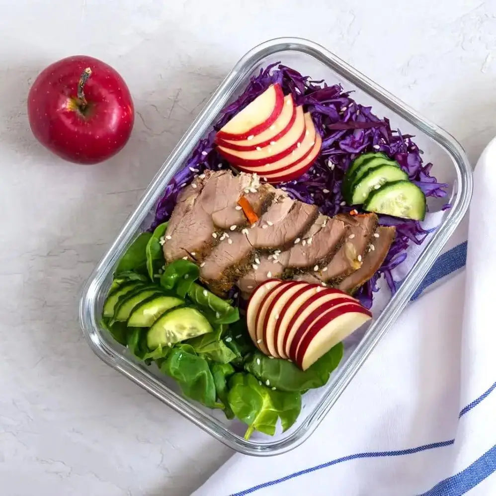Glass Food Storage Container with Lid – Meal Prep & Dishwasher Safe Glass Food Container Qme